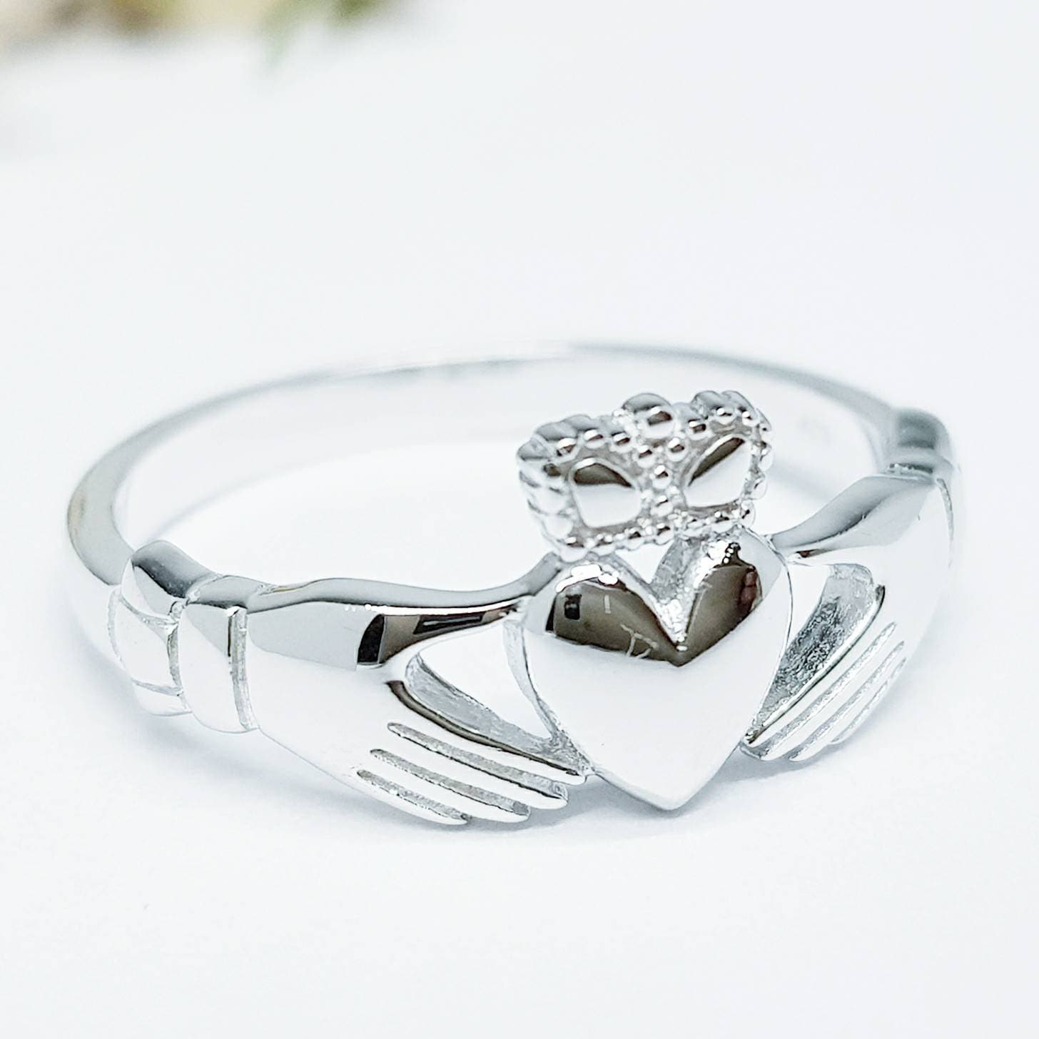 Small silver claddagh ring, Irish claddagh ring, delicate claddagh ring