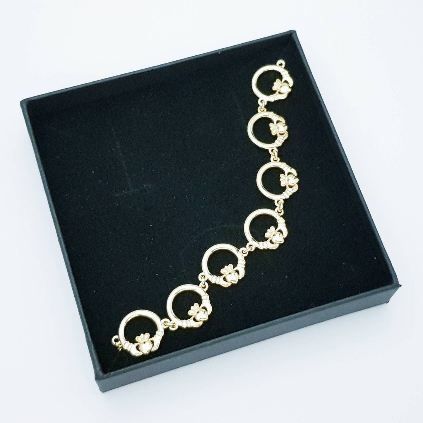Claddagh bracelet, small claddagh bracelet, claddagh link bracelet