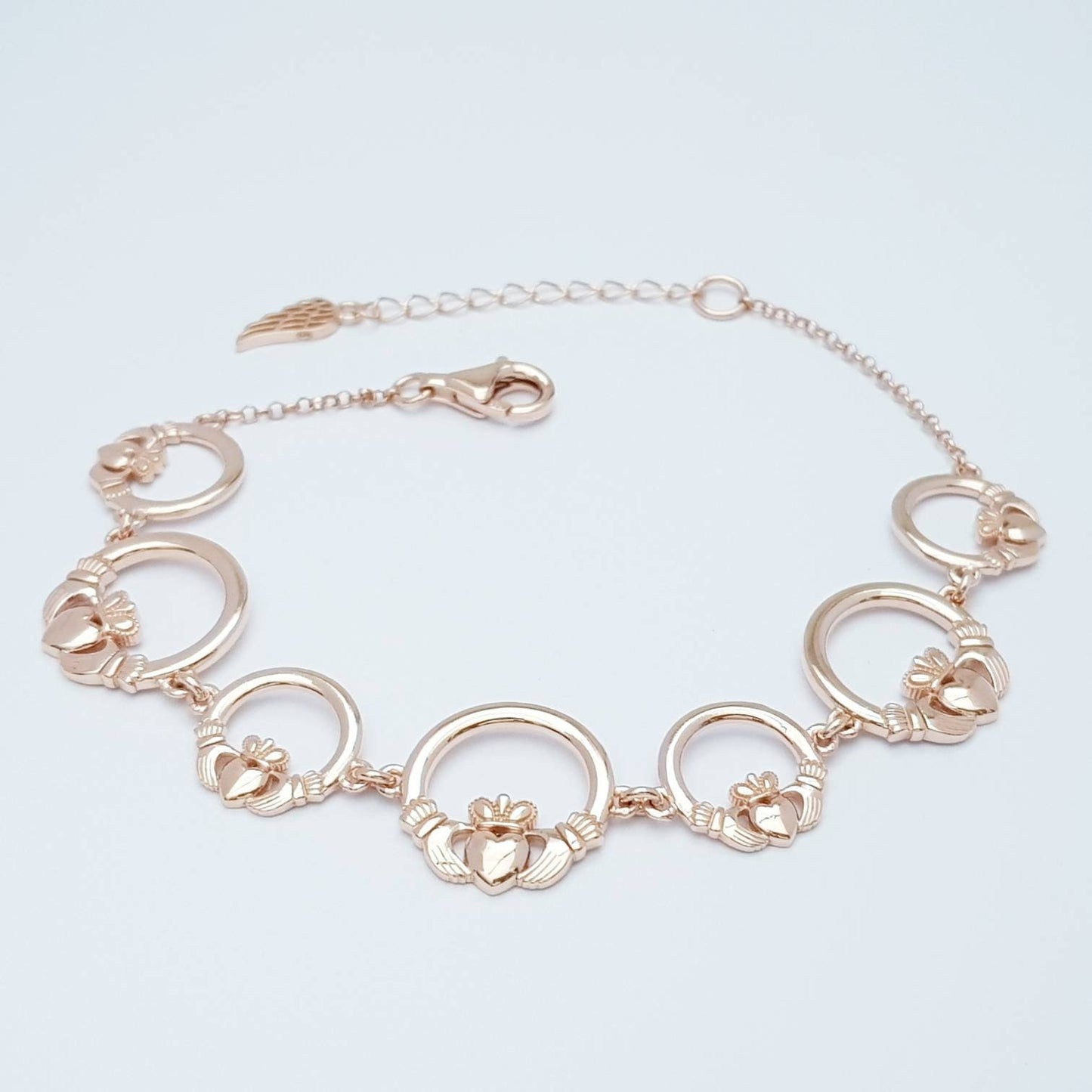 Claddagh bracelet, rose gold claddagh bracelet from Galway Ireland