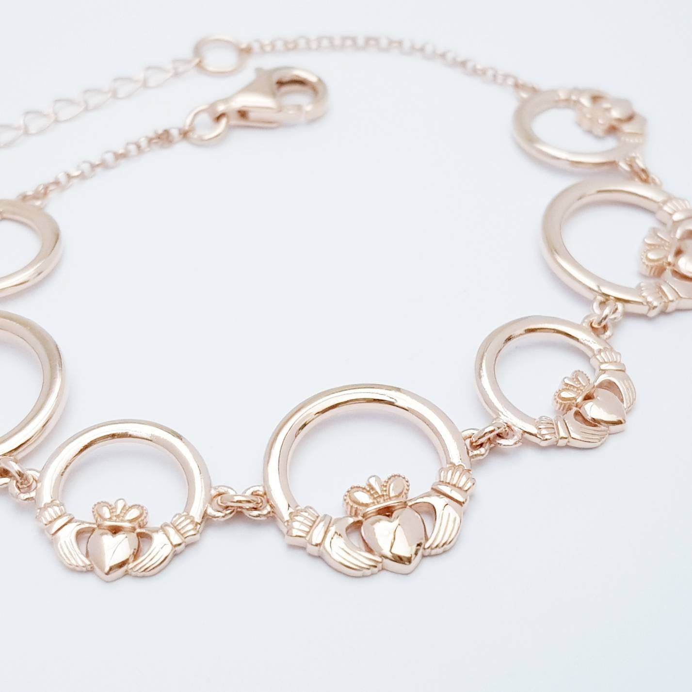 Claddagh bracelet, rose gold claddagh bracelet from Galway Ireland