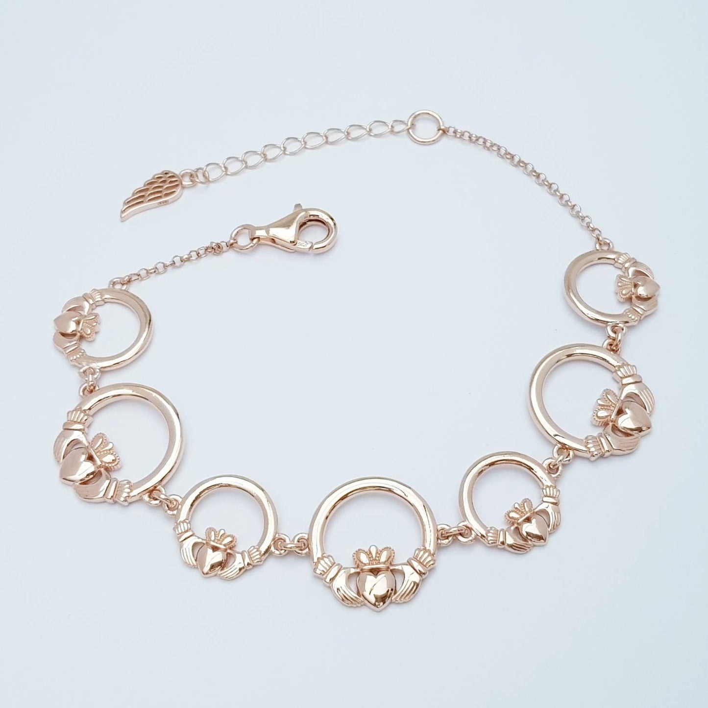 Claddagh bracelet, rose gold claddagh bracelet from Galway Ireland