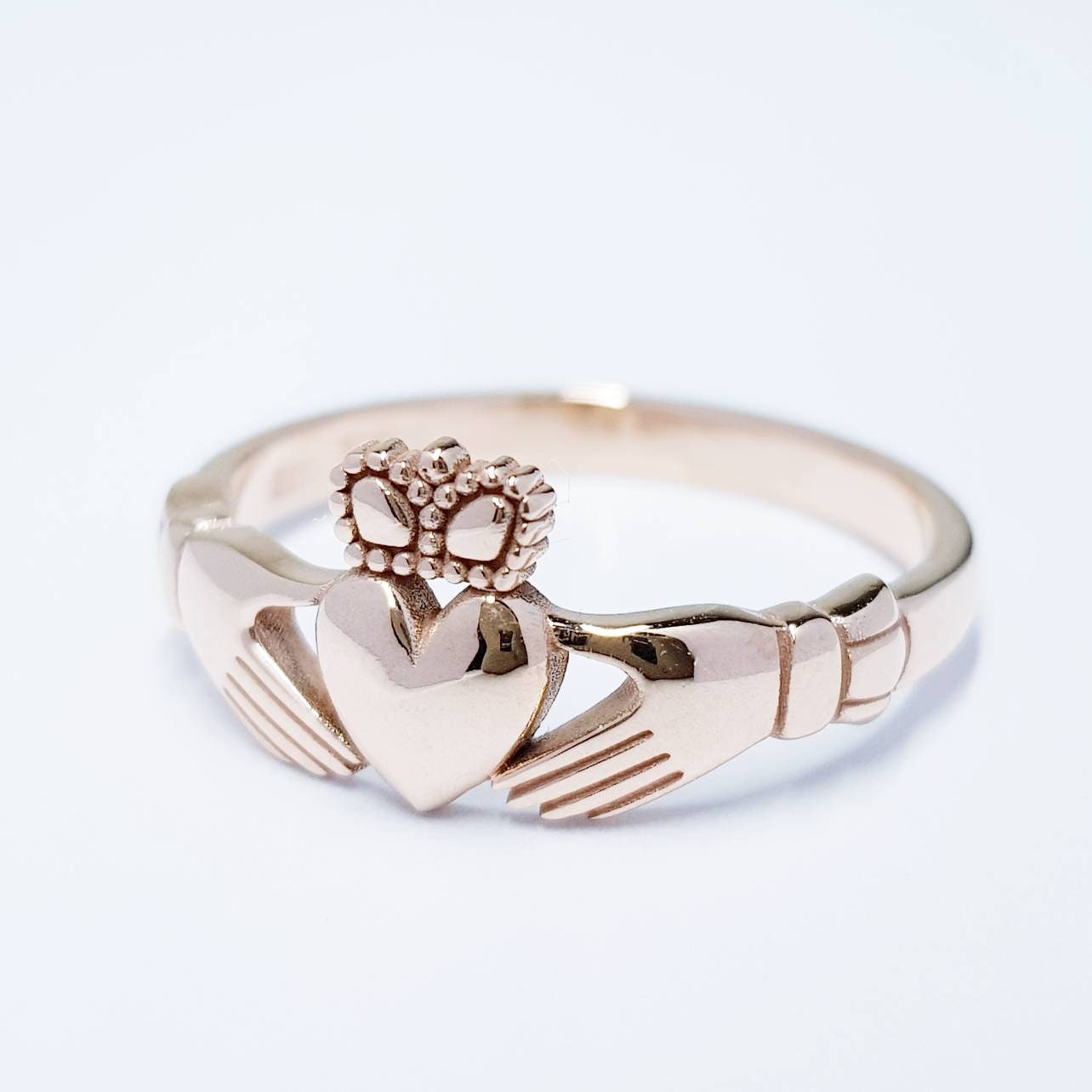 Rose Gold Claddagh Ring, Dainty Gold Claddagh, Irish Ring, Made in Ireland