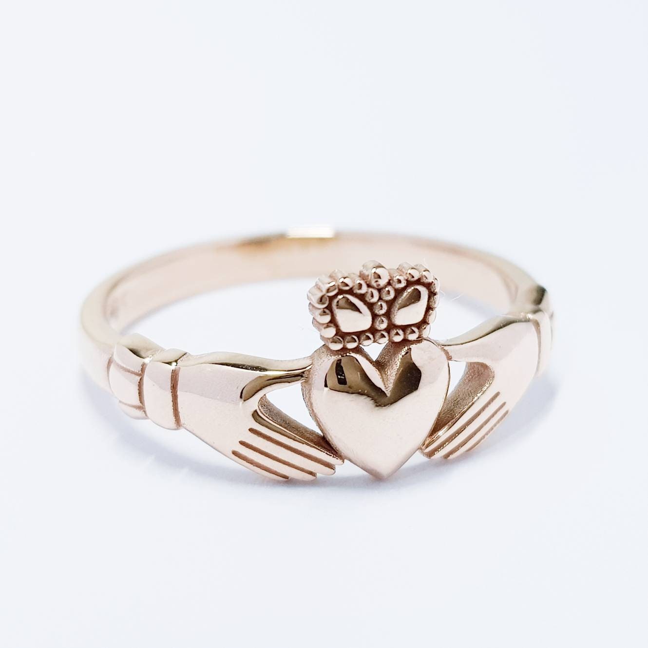 Rose Gold Claddagh Ring, Dainty Gold Claddagh, Irish Ring, Made in Ireland