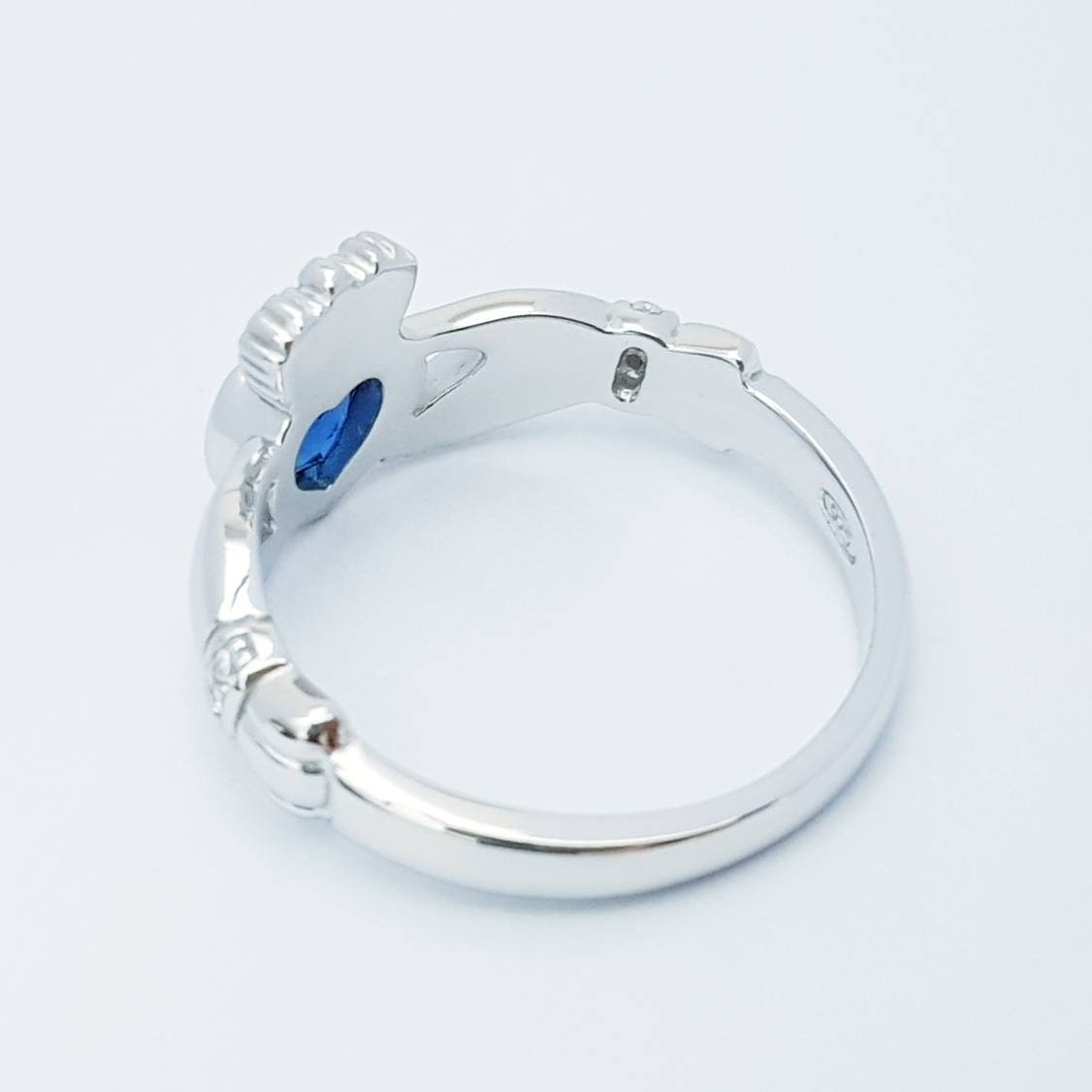 Sapphire Sterling Silver Claddagh Ring