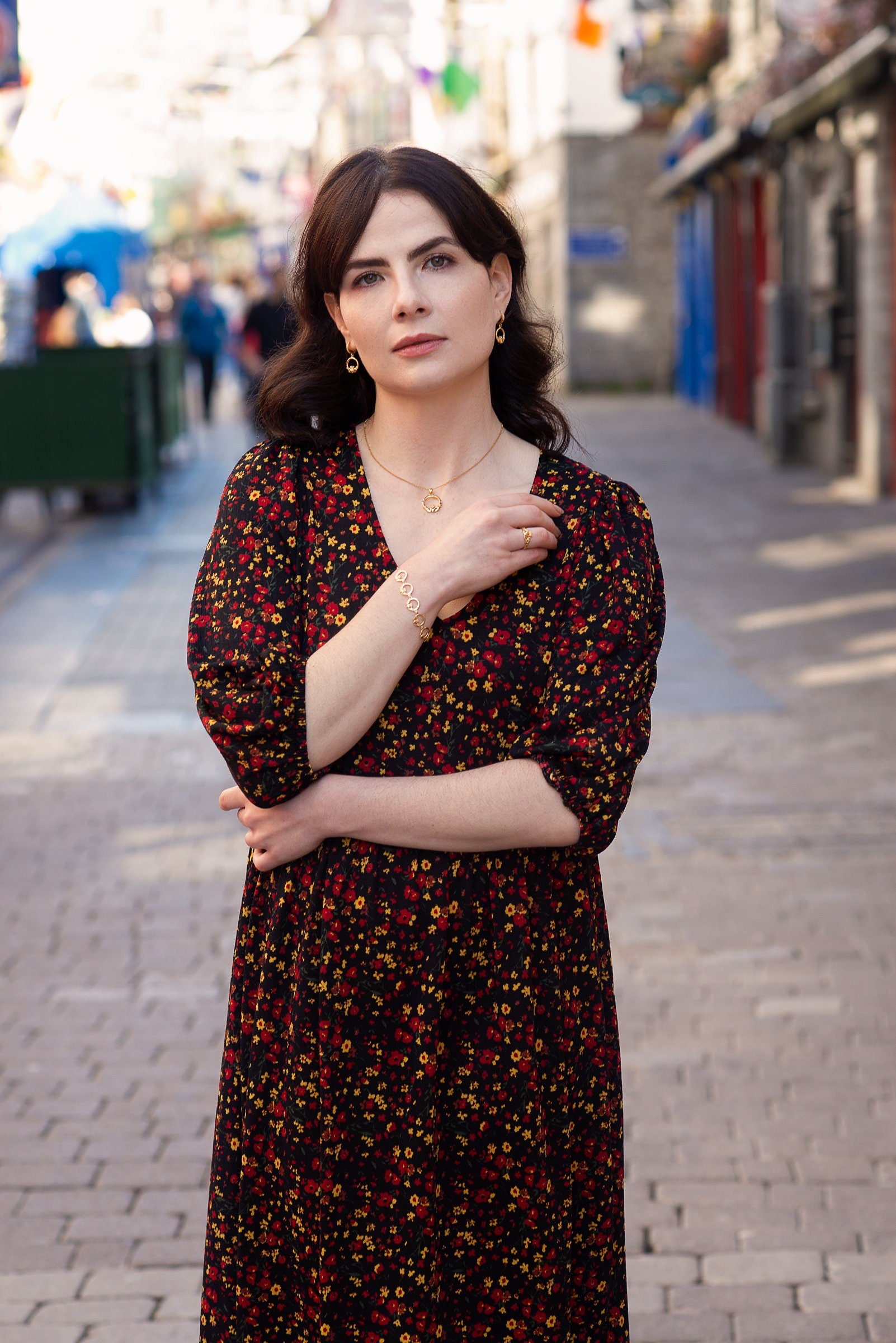 Gold Claddagh pendant, Irish claddagh necklace from Galway, Ireland, claddagh celtic pendant