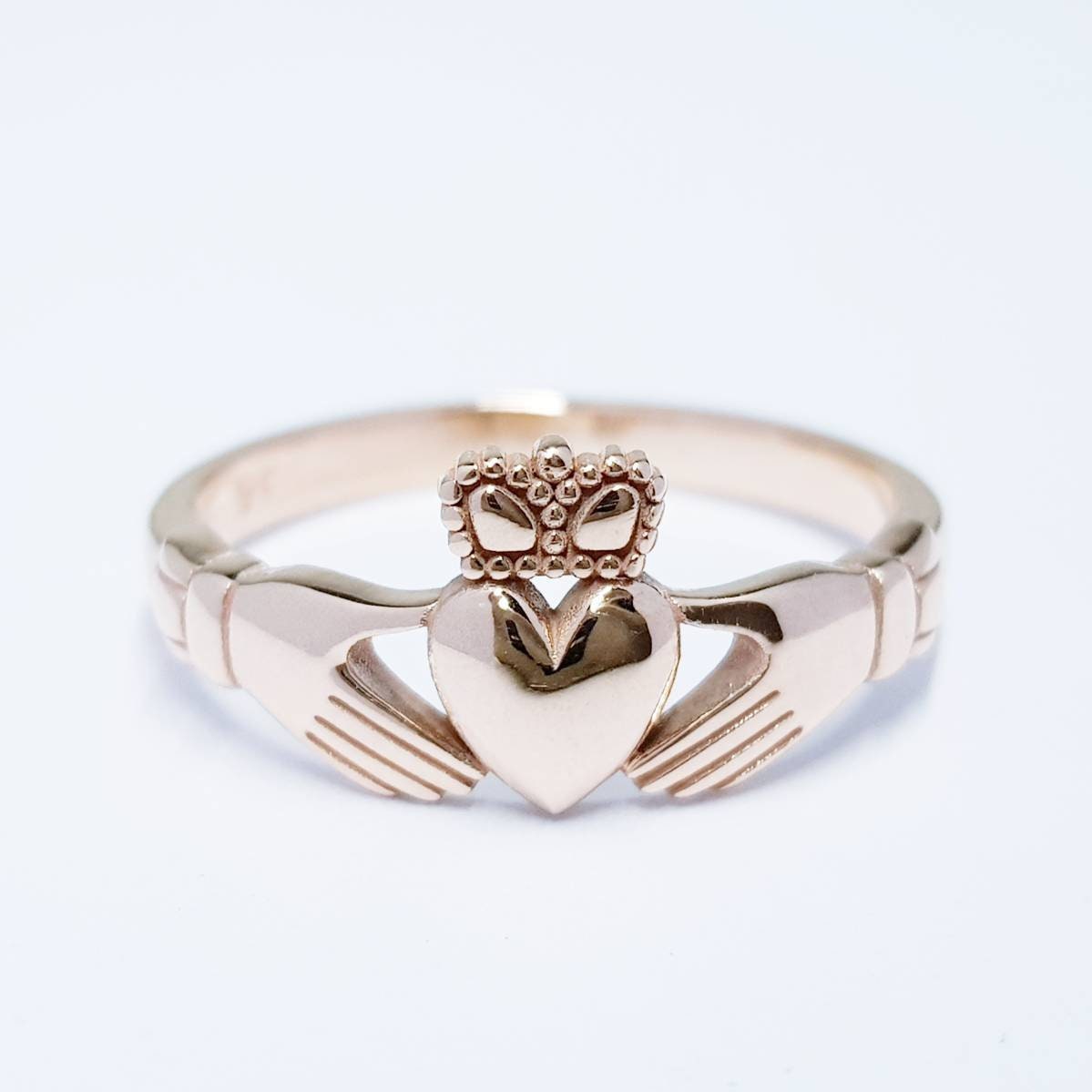 Rose Gold Claddagh Ring, Dainty Gold Claddagh, Irish Ring, Made in Ireland