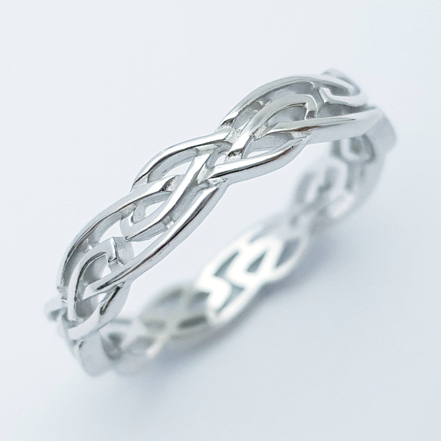 Delicate open celtic knot ring, sterling silver celtic ring