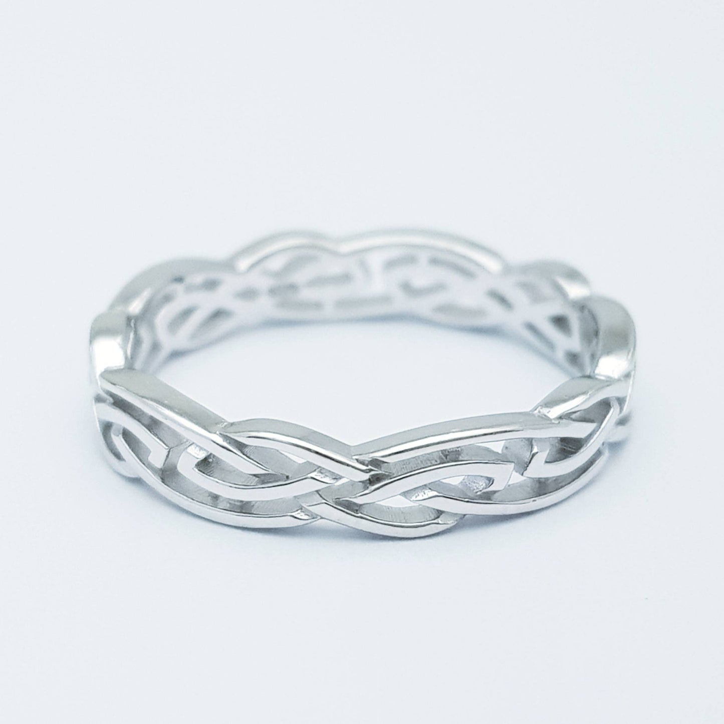Delicate open celtic knot ring, sterling silver celtic ring