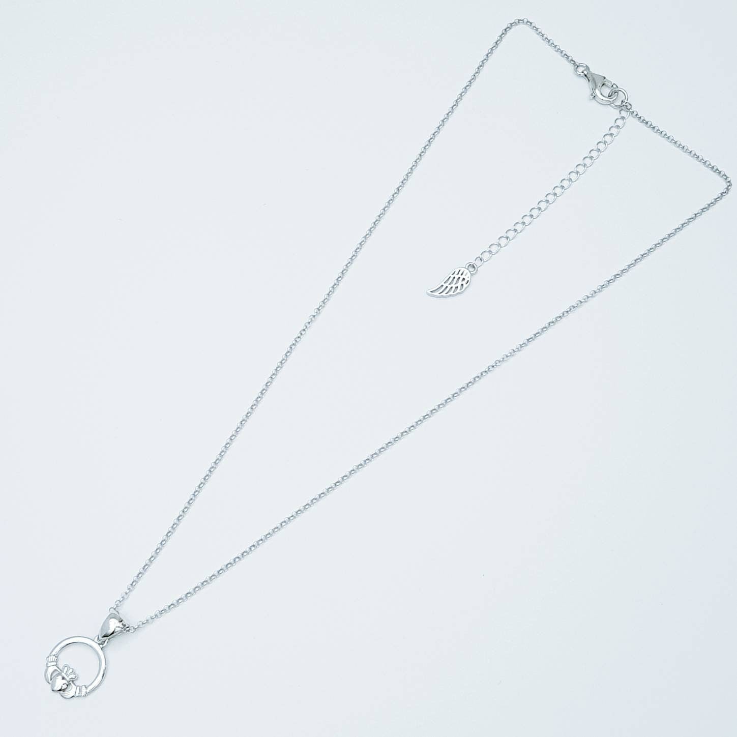 Small Claddagh pendant, Irish claddagh necklace from Galway, Ireland, Sterling Silver claddagh necklace