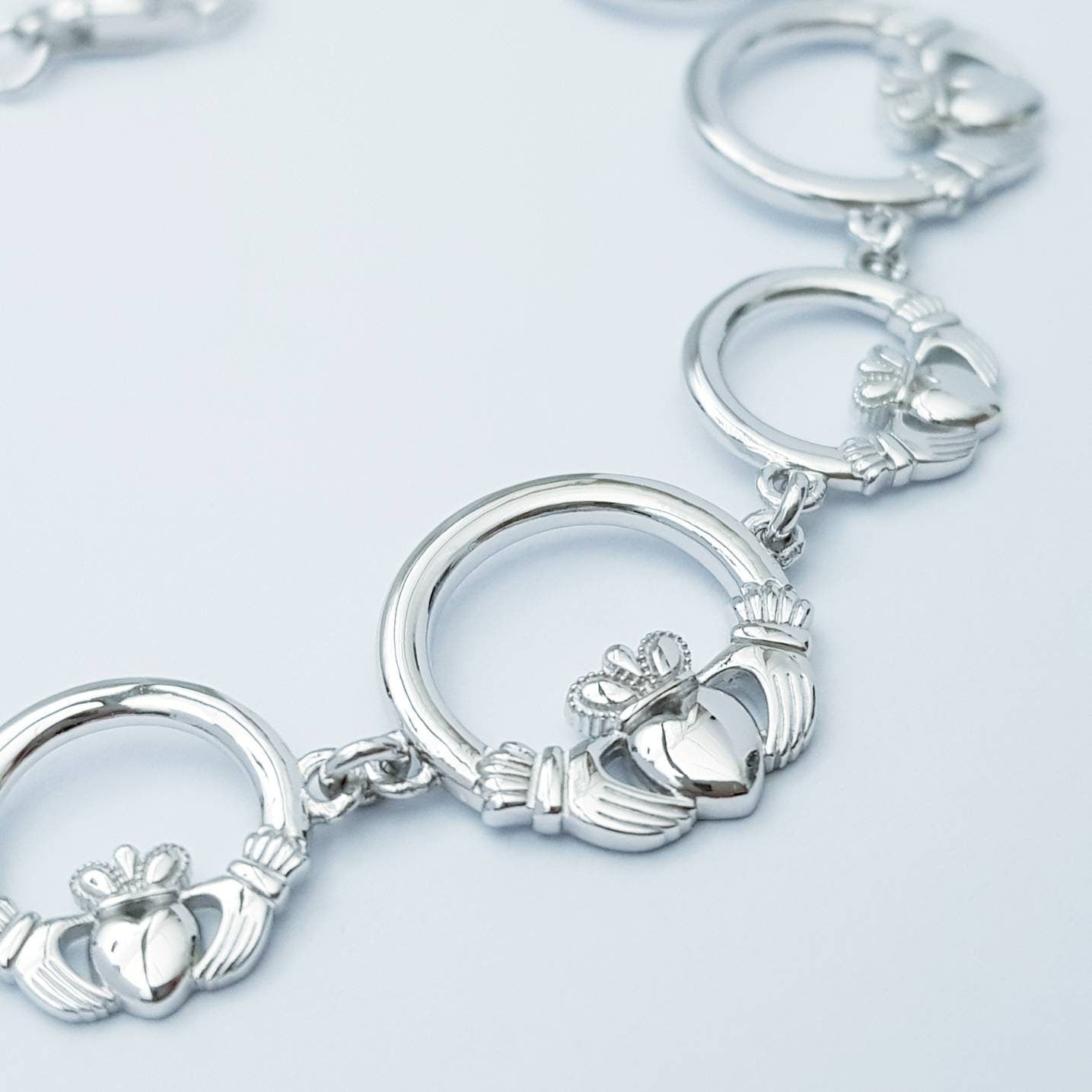 Claddagh bracelet, sterling silver claddagh bracelet from Galway Ireland