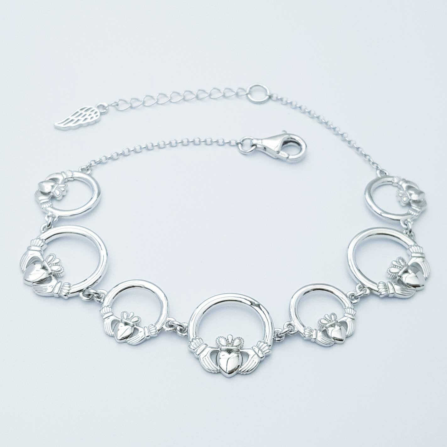 Claddagh bracelet, sterling silver claddagh bracelet from Galway Ireland