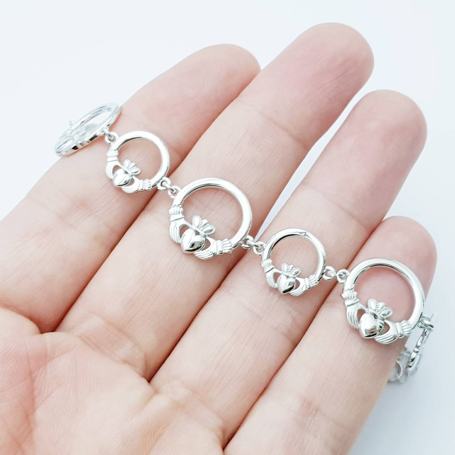 Claddagh bracelet, sterling silver claddagh bracelet from Galway Ireland