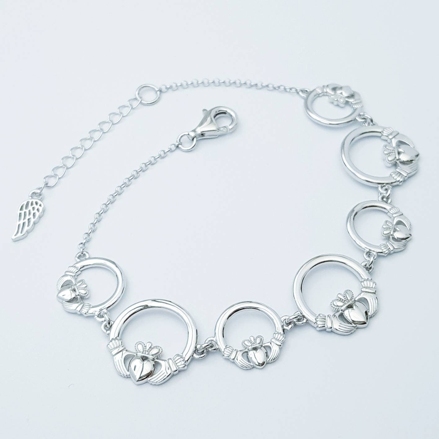 Claddagh bracelet, sterling silver claddagh bracelet from Galway Ireland