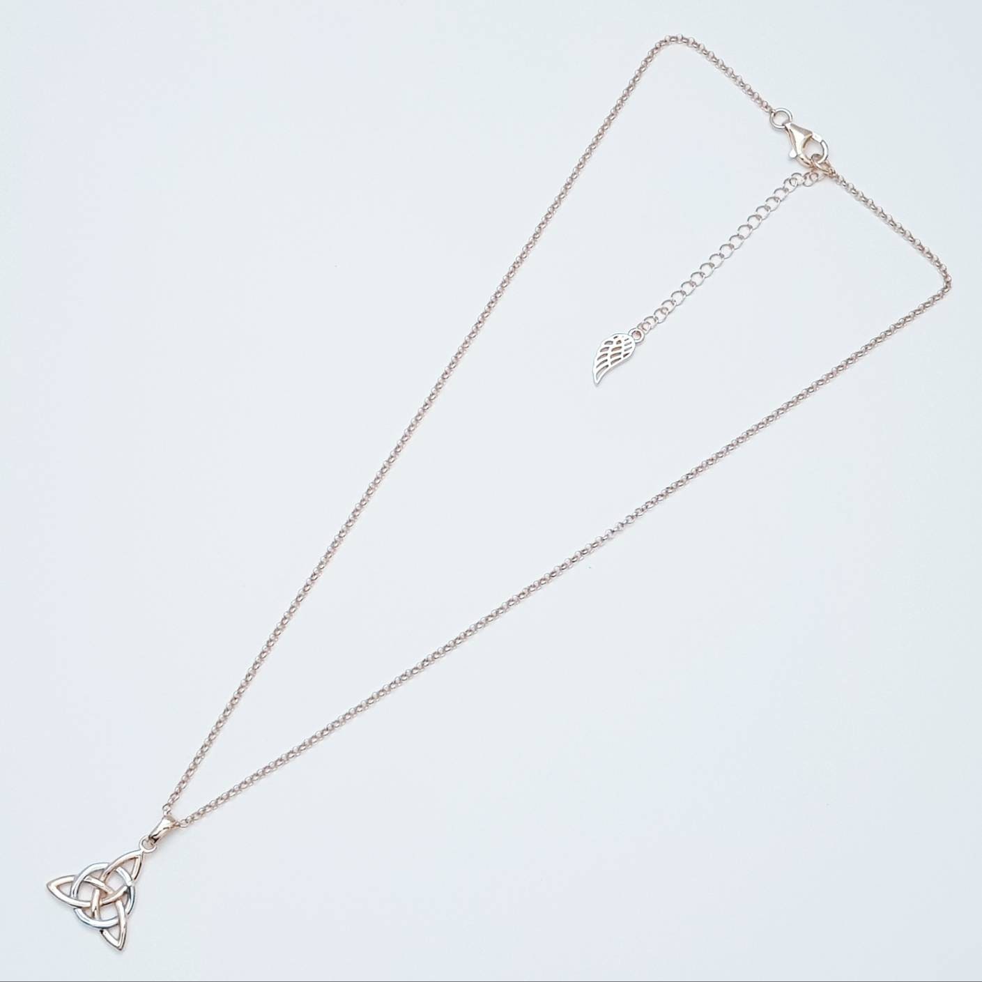 Celtic knot pendant, rose gold plated Celtic triquetra necklace, Celtic necklace made in Ireland