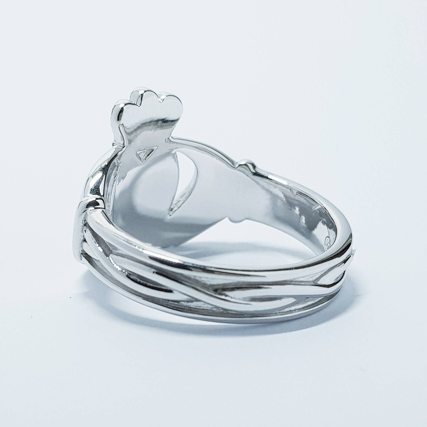 Large Claddagh Ring with chunky braided band