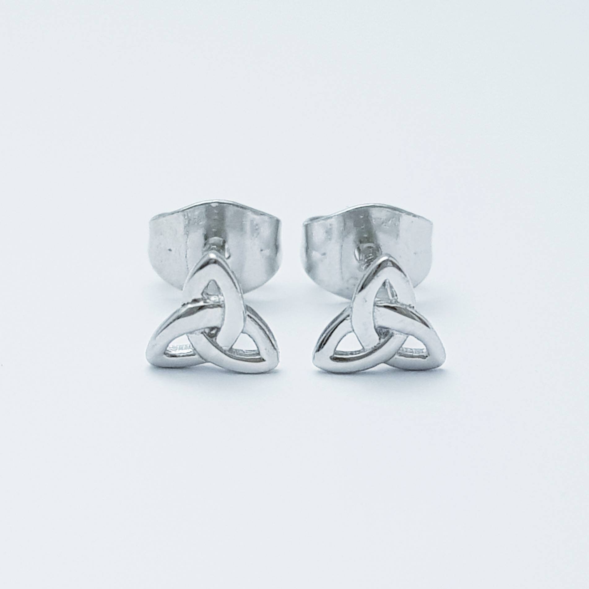 Tiny celtic knot Earrings, dainty Celtic studs, second hole stud earrings, small celtic studs
