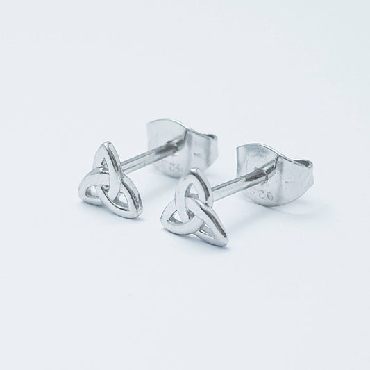 Tiny celtic knot Earrings, dainty Celtic studs, second hole stud earrings, small celtic studs