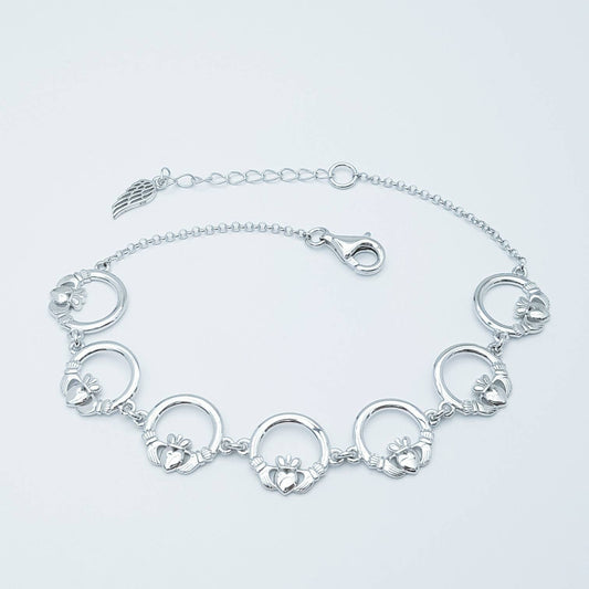 Dainty Irish Claddagh bracelet, small claddagh bracelet, silver claddagh bracelet