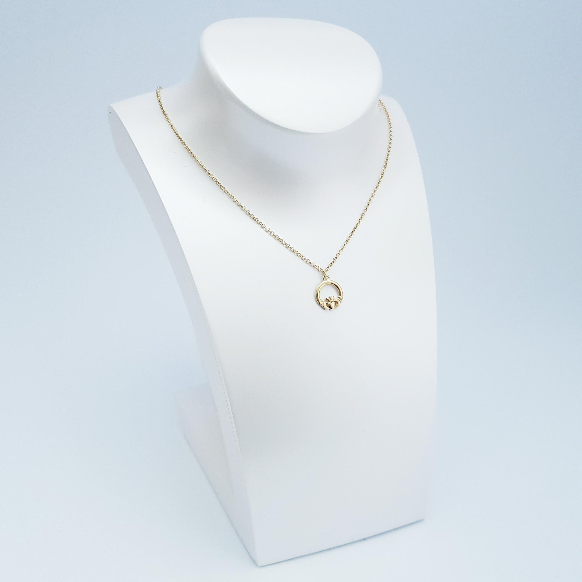 Small gold plated Claddagh pendant, Irish claddagh necklace from Galway, Ireland, Sterling Silver claddagh necklace