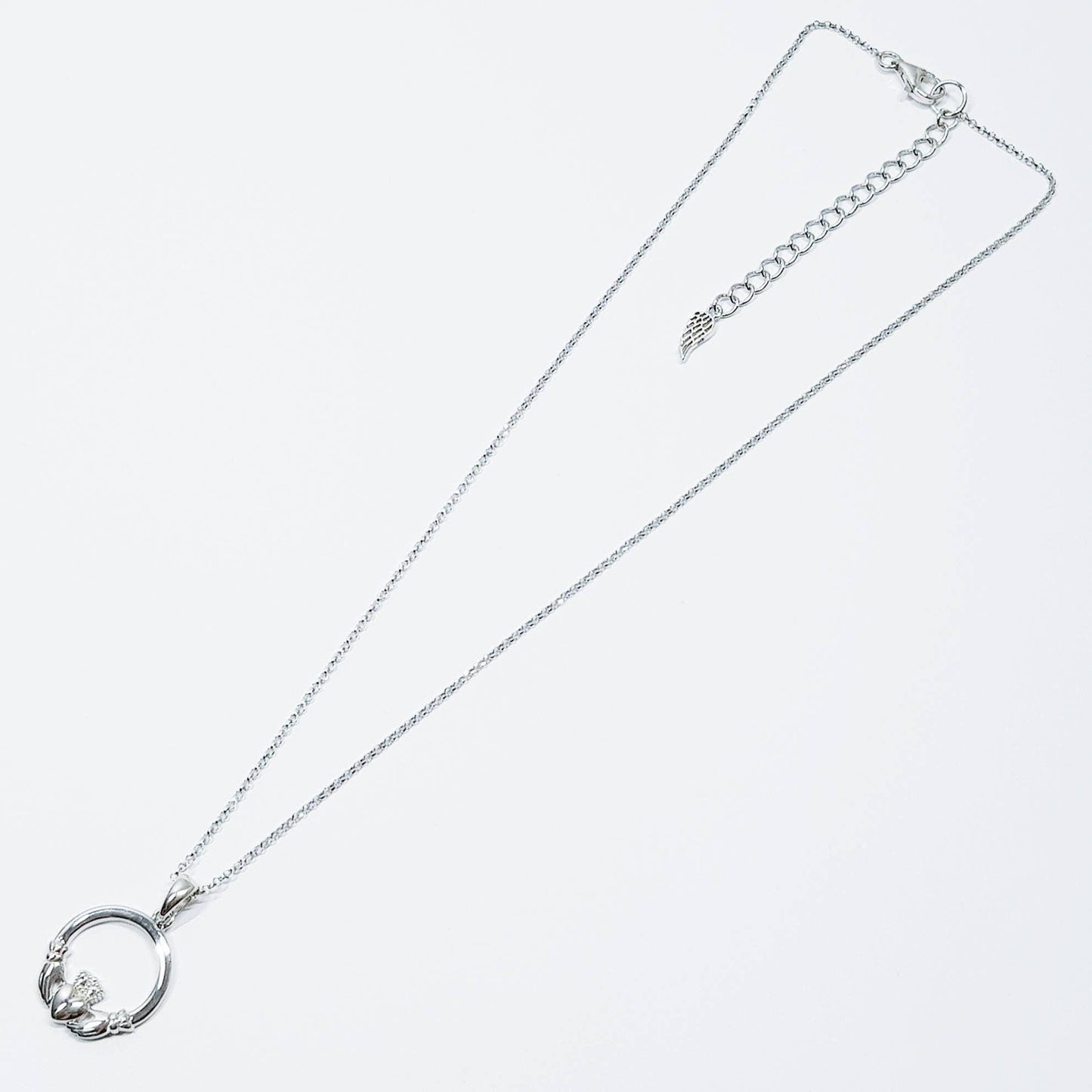 Sterling silver Claddagh pendant, claddagh necklace made in Ireland