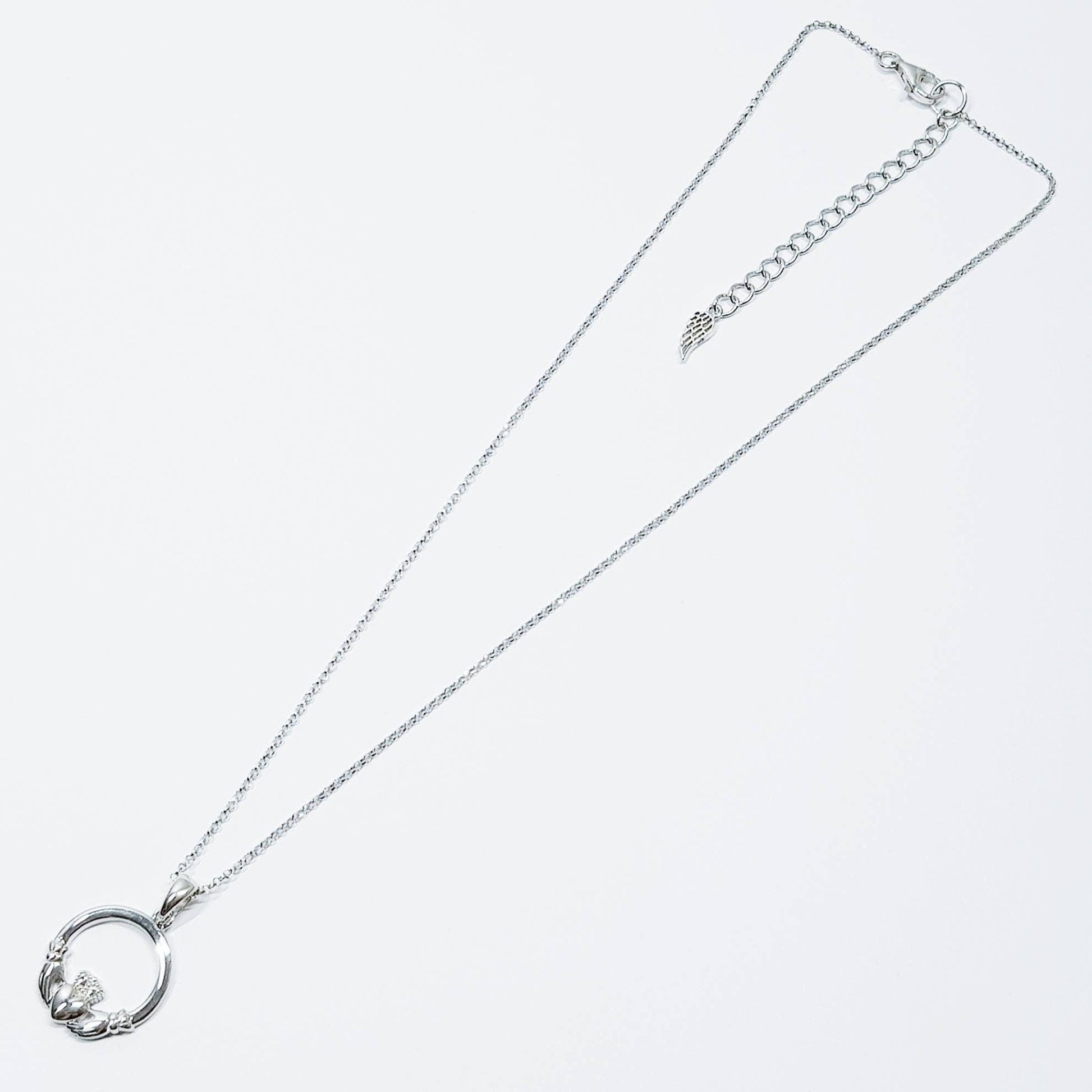 Sterling silver Claddagh pendant, claddagh necklace made in Ireland