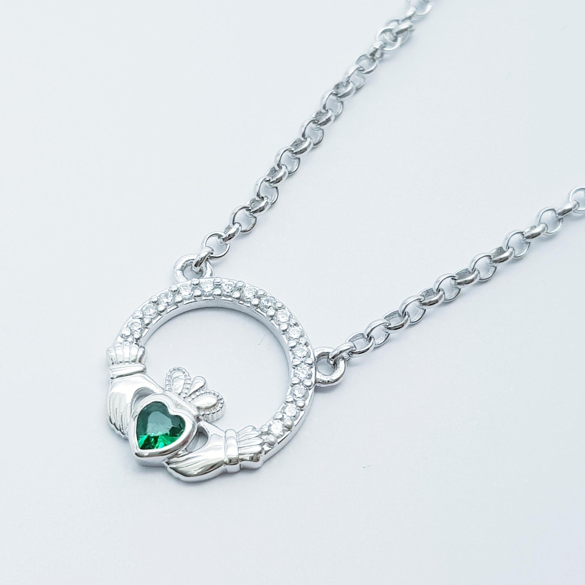 925 Silver Claddagh pendant, Irish claddagh necklace from Galway, silver and yellow gold claddagh pendant