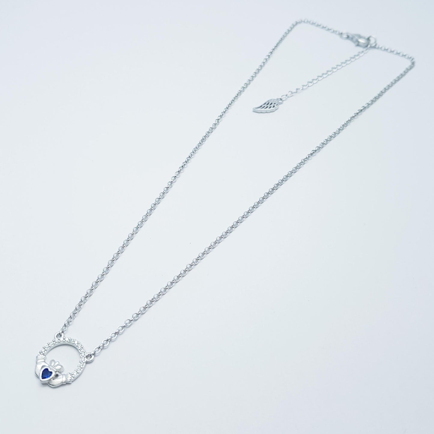 925 Silver Claddagh pendant, Irish claddagh necklace from Galway, silver and yellow gold claddagh pendant