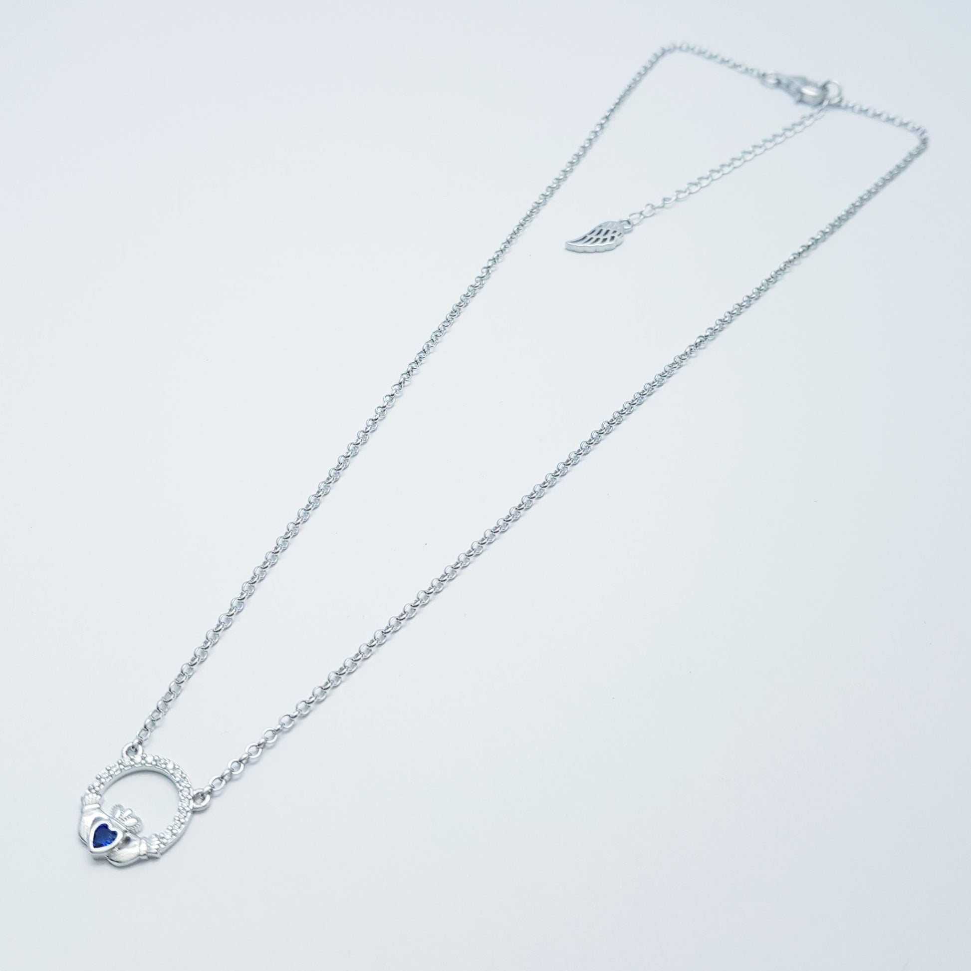 925 Silver Claddagh pendant, Irish claddagh necklace from Galway, silver and yellow gold claddagh pendant