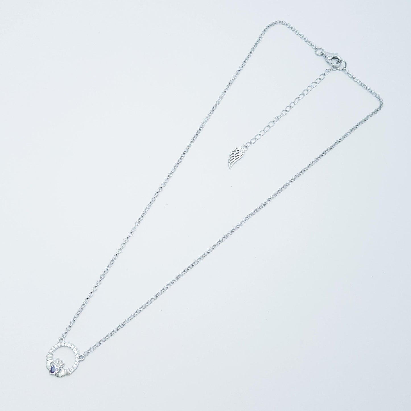925 Silver Claddagh pendant, Irish claddagh necklace from Galway, silver and yellow gold claddagh pendant