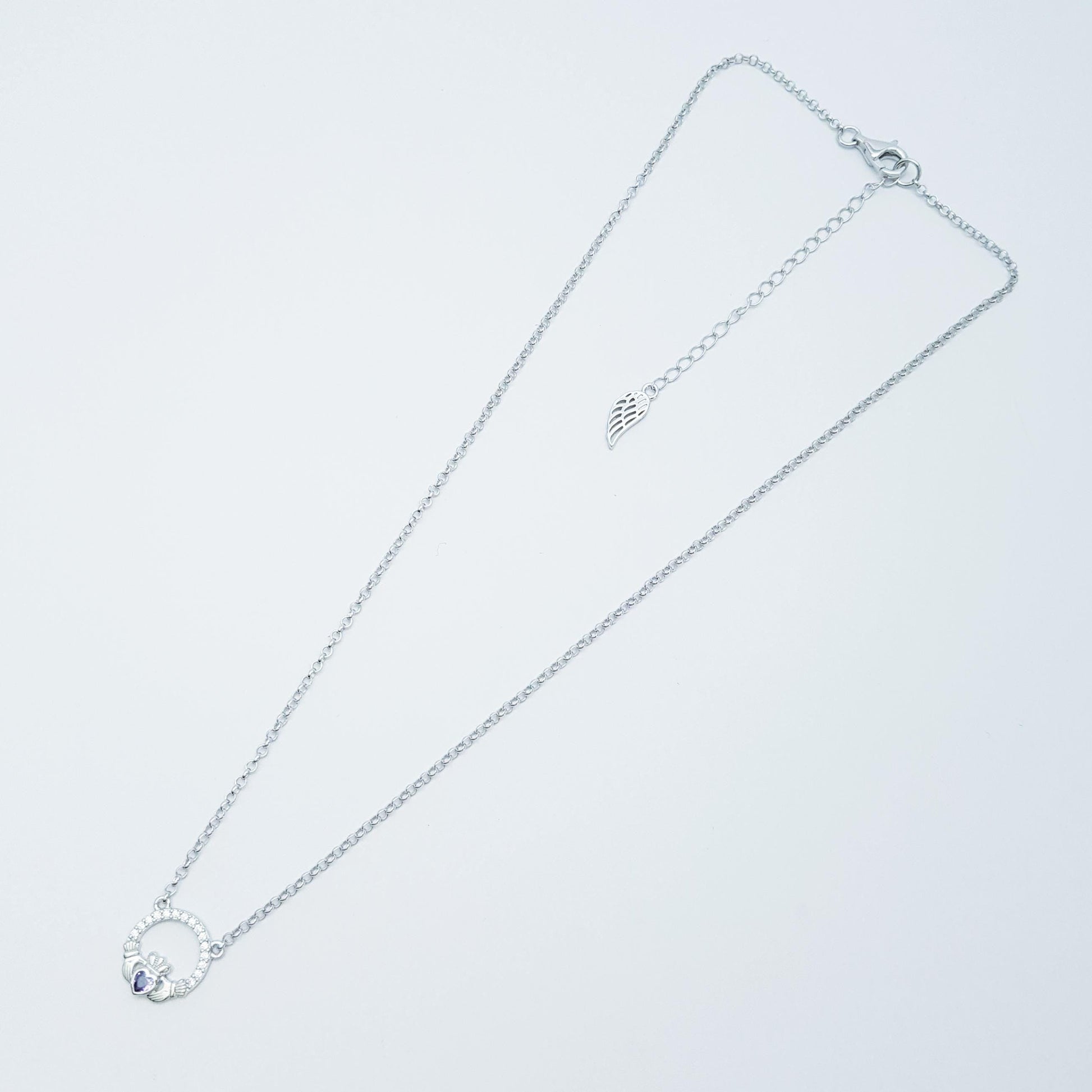 925 Silver Claddagh pendant, Irish claddagh necklace from Galway, silver and yellow gold claddagh pendant