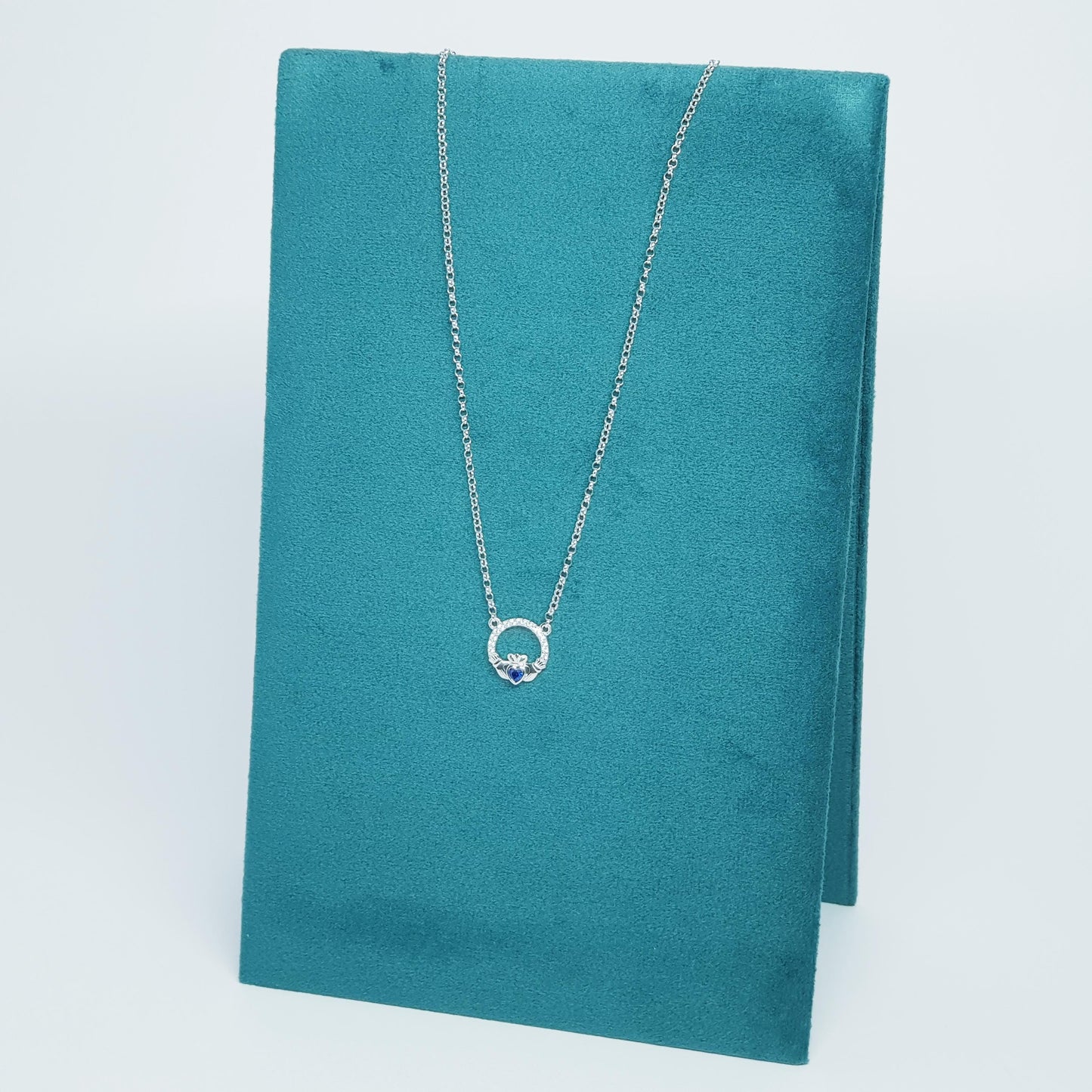 925 Silver Claddagh pendant, Irish claddagh necklace from Galway, silver and yellow gold claddagh pendant