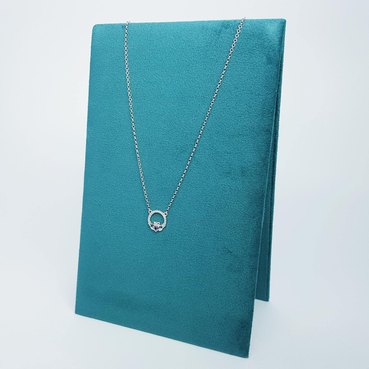 925 Silver Claddagh pendant, Irish claddagh necklace from Galway, silver and yellow gold claddagh pendant