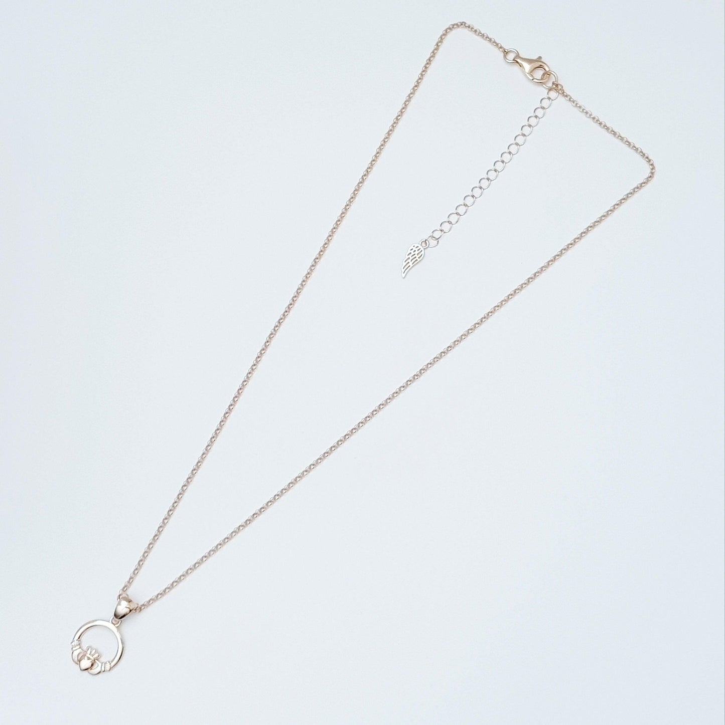 Rose gold plated Claddagh pendant, Irish claddagh necklace from Galway, Ireland, Sterling Silver claddagh necklace