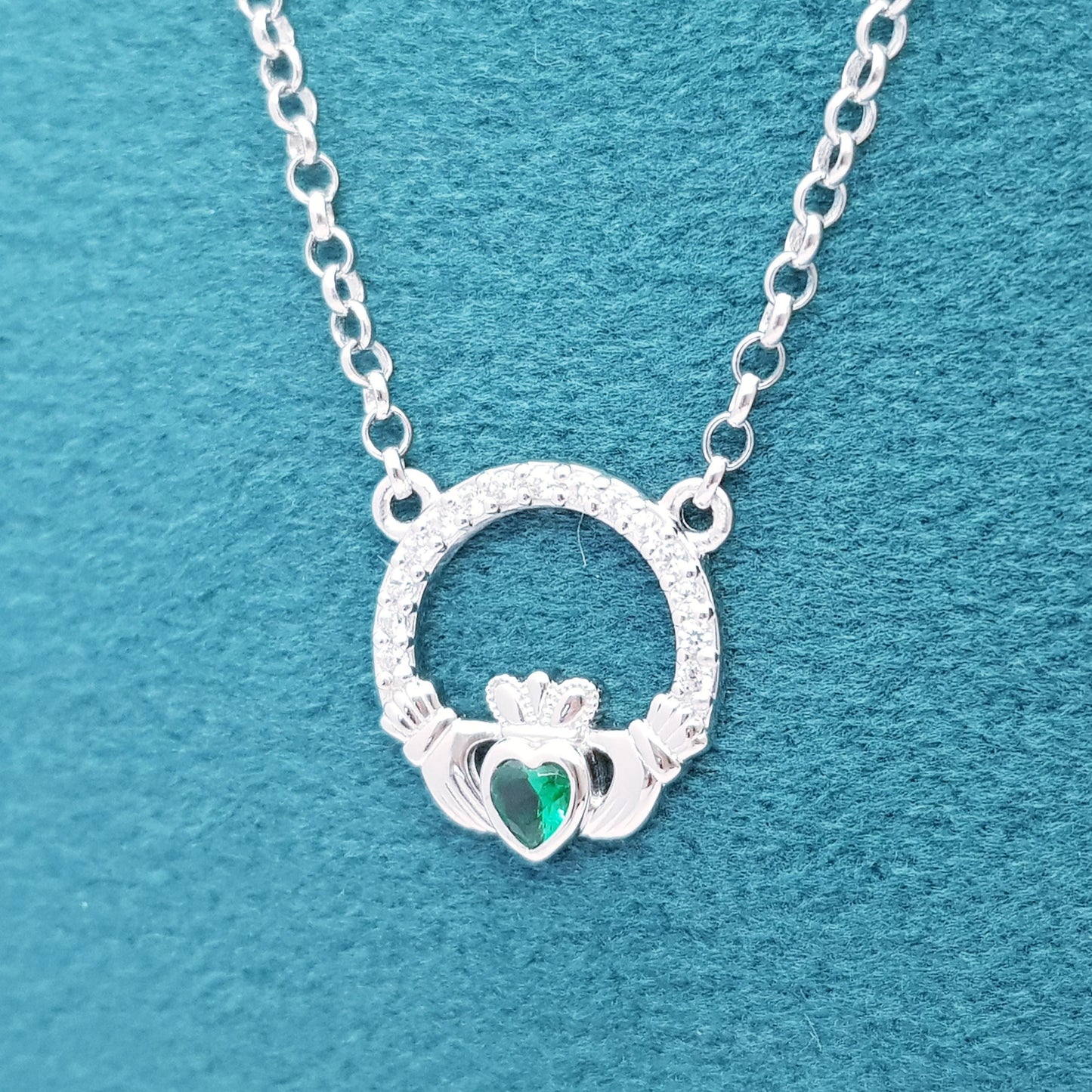 925 Silver Claddagh pendant, Irish claddagh necklace from Galway, silver and yellow gold claddagh pendant