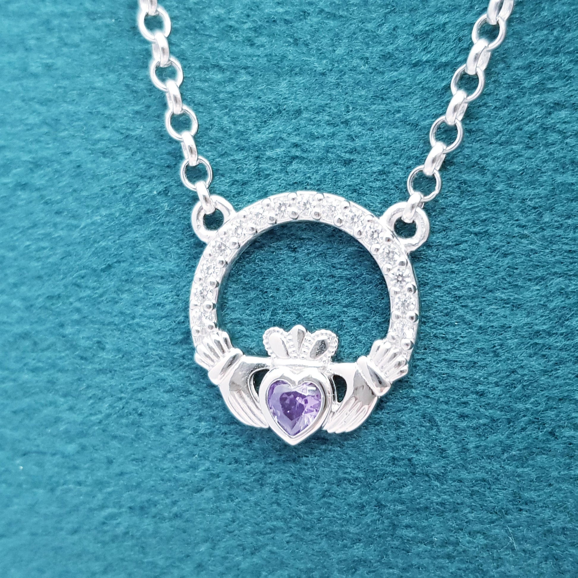 925 Silver Claddagh pendant, Irish claddagh necklace from Galway, silver and yellow gold claddagh pendant