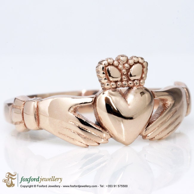 Rose Gold Claddagh Ring, Dainty Gold Claddagh, Irish Ring, Made in Ireland