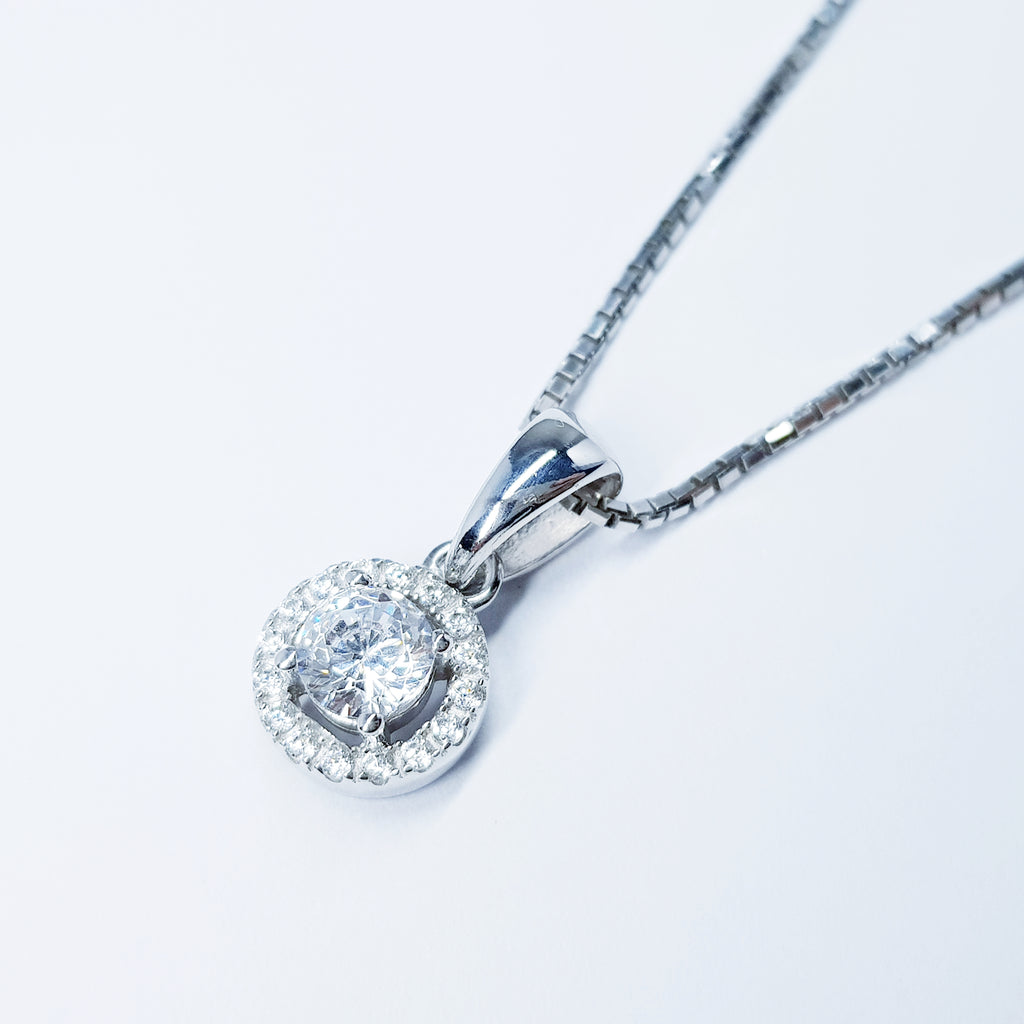 Delicate small round sterling silver necklace