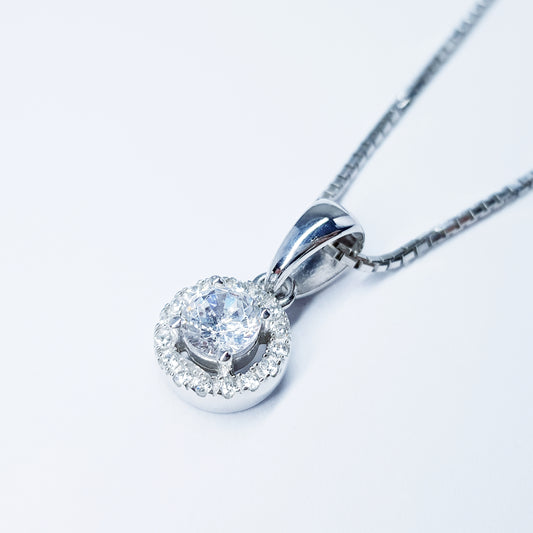 Delicate small round sterling silver necklace