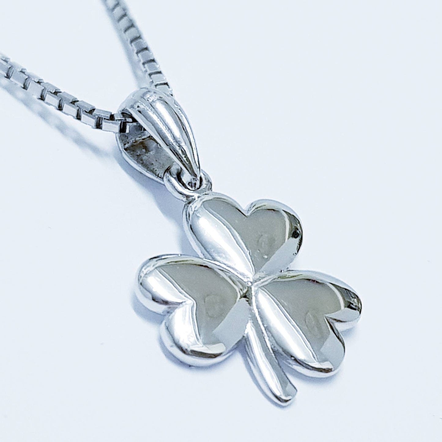 Sterling Silver Shamrock Pendant, Irish Necklace