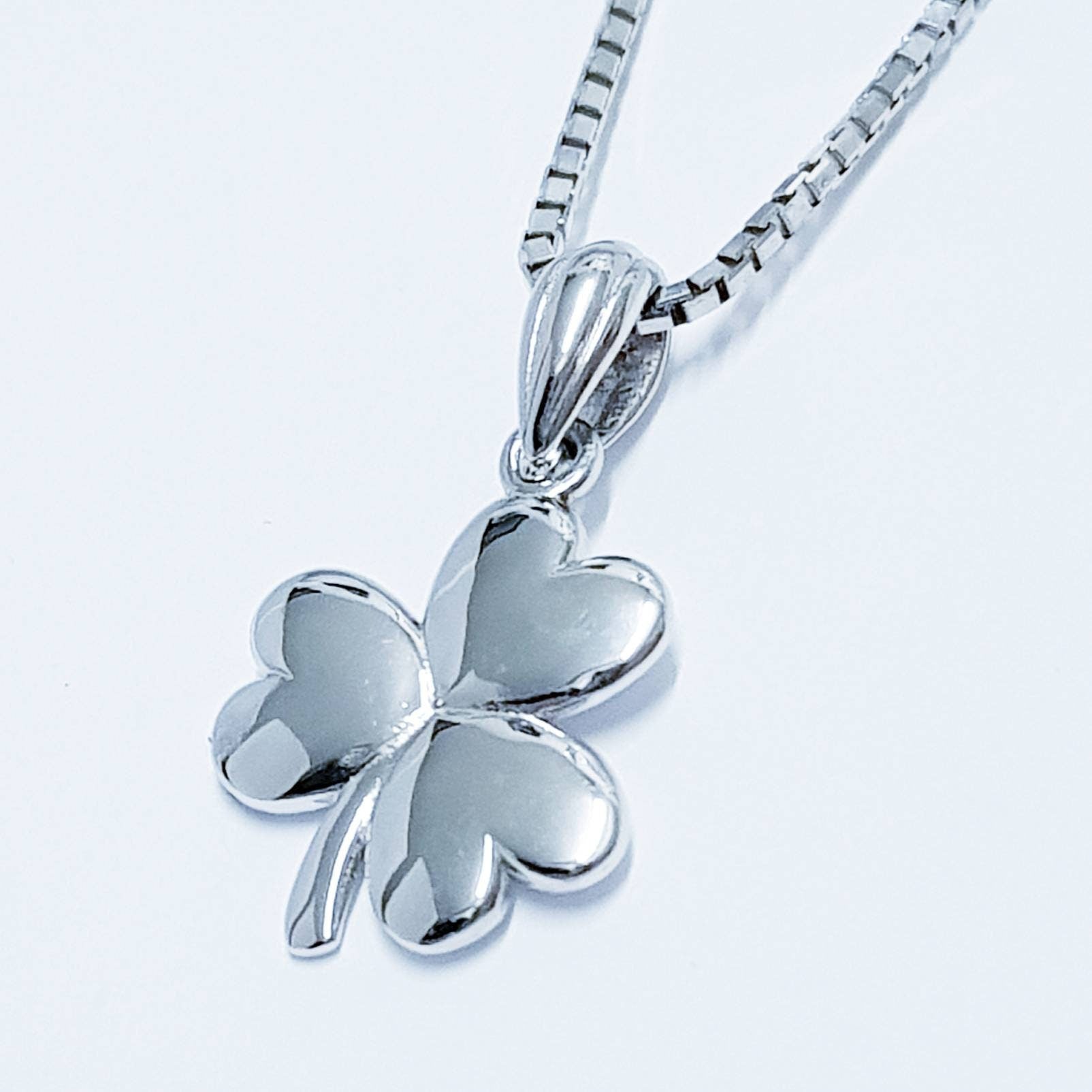 Sterling Silver Shamrock Pendant, Irish Necklace