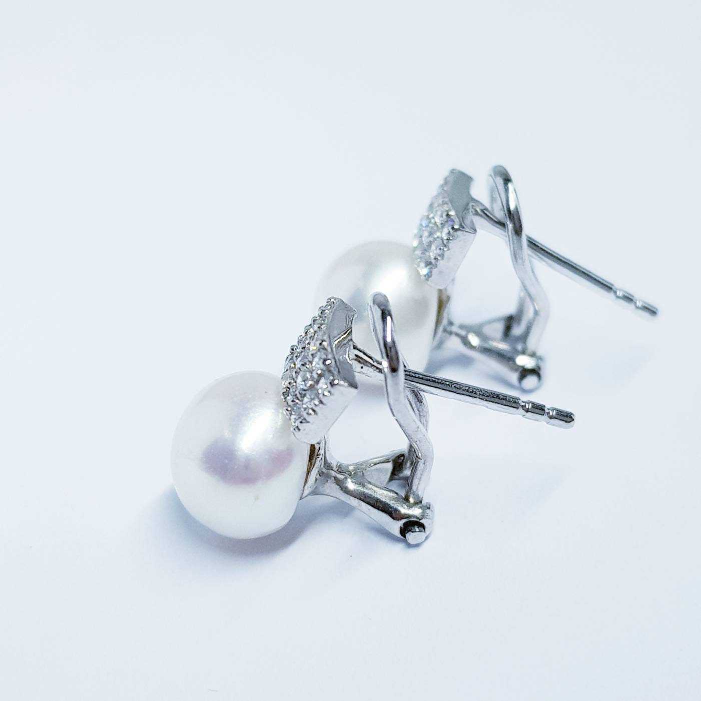 Pearl stud earrings, classic earrings, antique pearl earrings, vintage earrings, latch back  earrings, earrings for women
