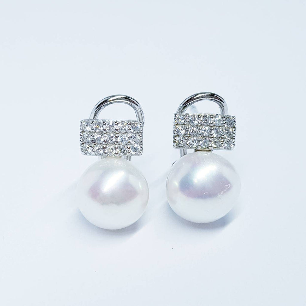 Pearl stud earrings, classic earrings, antique pearl earrings, vintage earrings, latch back  earrings, earrings for women