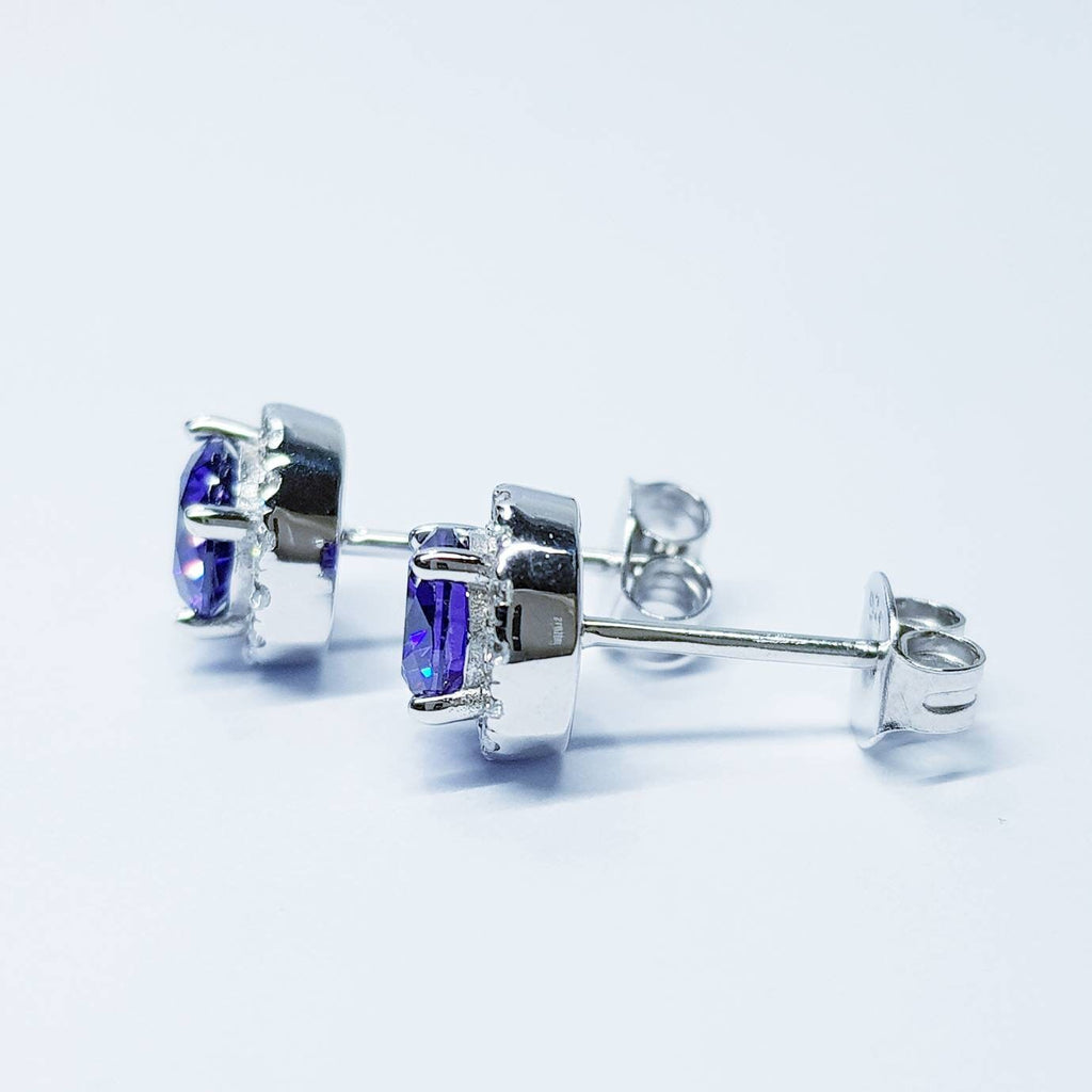 Small Amethyst earrings, stud earrings, birthstone earrings, february earrings, earrings for women, classic stud earrings