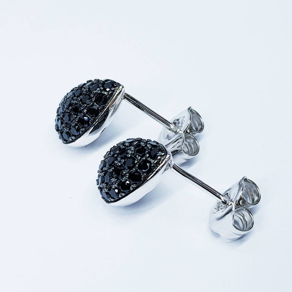 Teardrop earring stud, Black earring drop, Elegant dress earring, Classic black jewelry, vintage jewelry