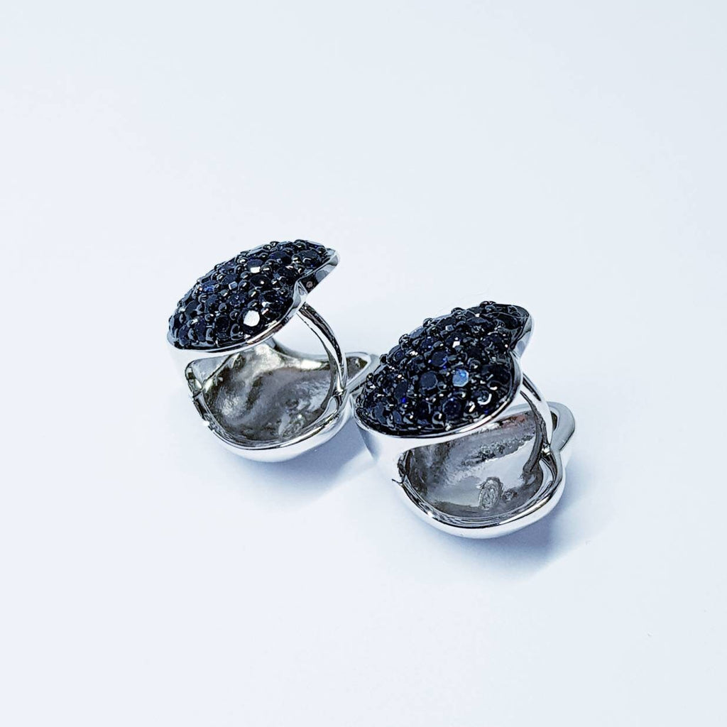 Black heart Earrings, Black jewelry, Latch back heart earring, Valentines gift for women, Vintage earrings