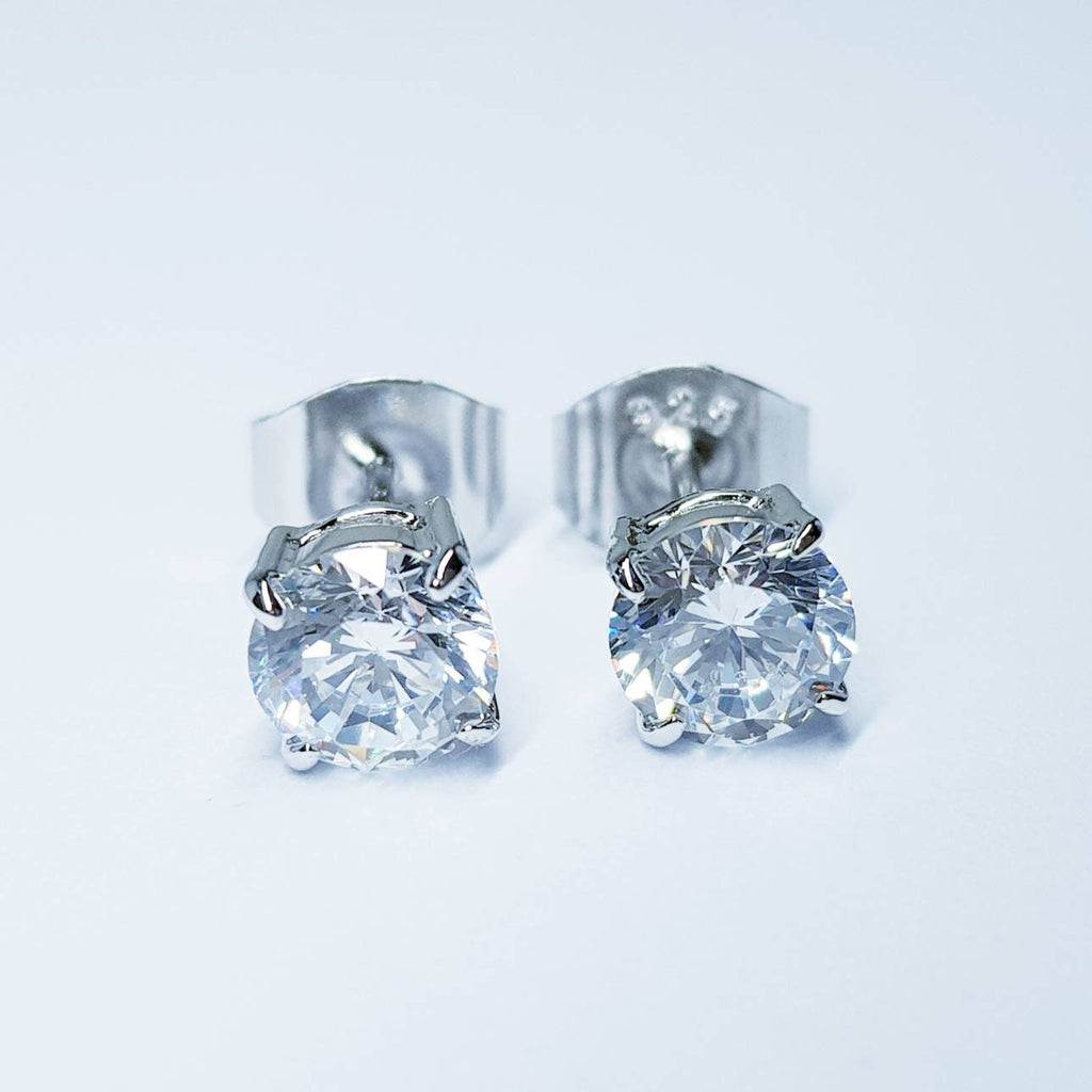 Sterling Silver 1.8 ctw stud earrings, white stud earring, silver stud earrings, Princess cut earrings, Man Made Diamond Simulants,