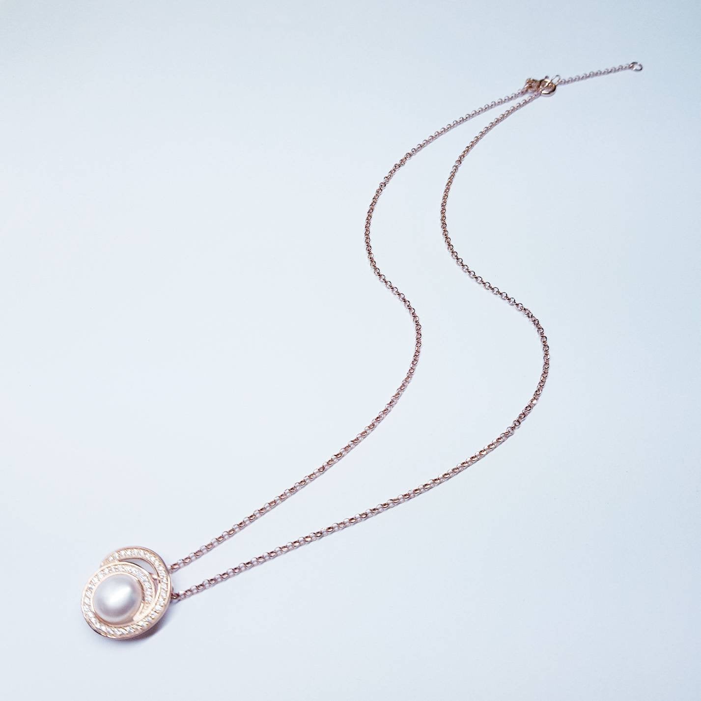 Rose gold pearl Pendant, Sterling silver pearl Pendant, Classic Jewelry, Real Pearl necklace, Elegant Pendant