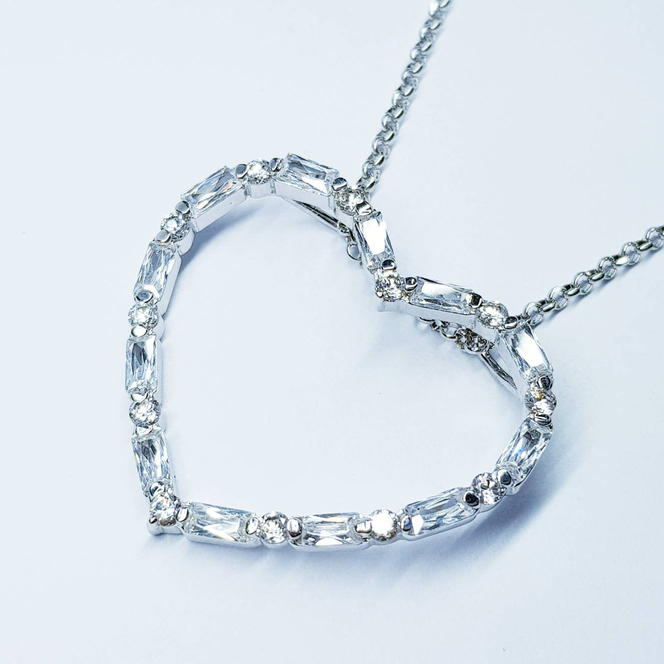 Heart necklace, Antique pendant, heart Jewelry, diamond heart necklace, jewelry gift for women