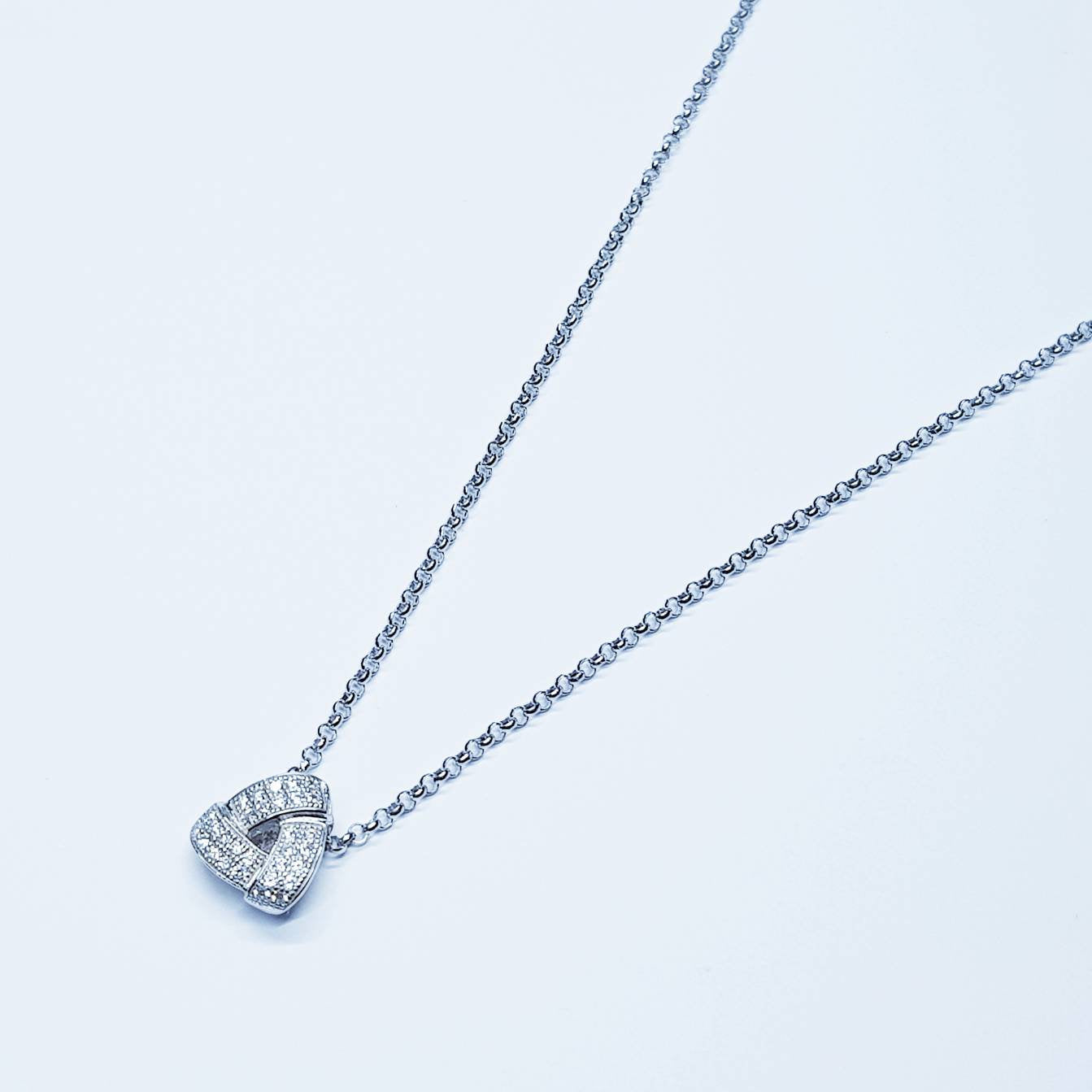 Small dainty necklace floating on sterling silver chain
