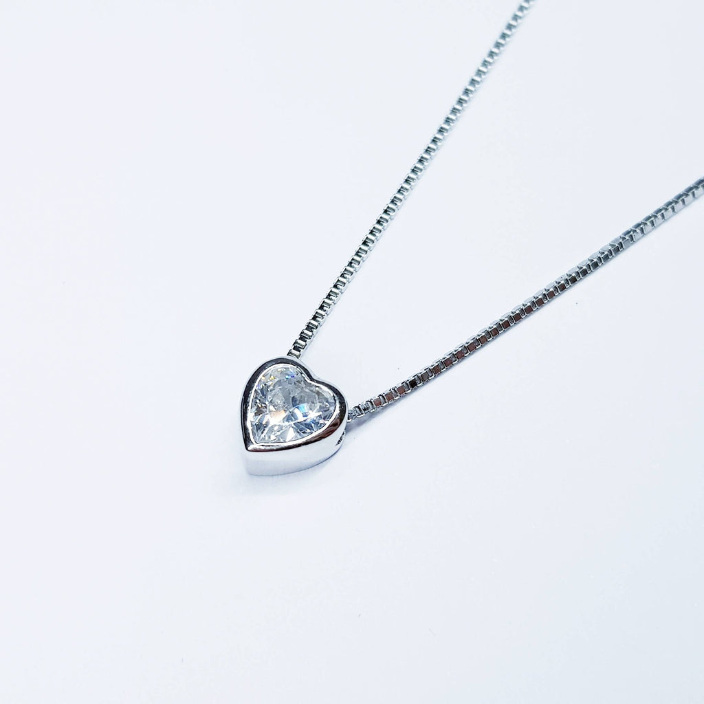 Cute heart necklace, necklace for girlfriend, dainty heart pendant